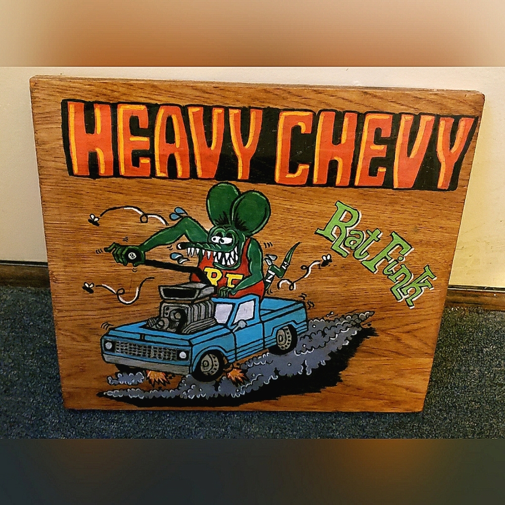 Rat Fink Wooden Sign